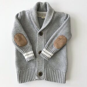 HOPE & HENRY Gray Shawl Collar Cardigan Organic Cotton